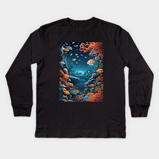 Deep sea ocean Kids Long Sleeve T-Shirt